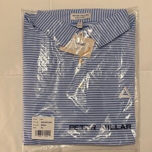 Peter Millar Sea Blue Striped Polo Shirt